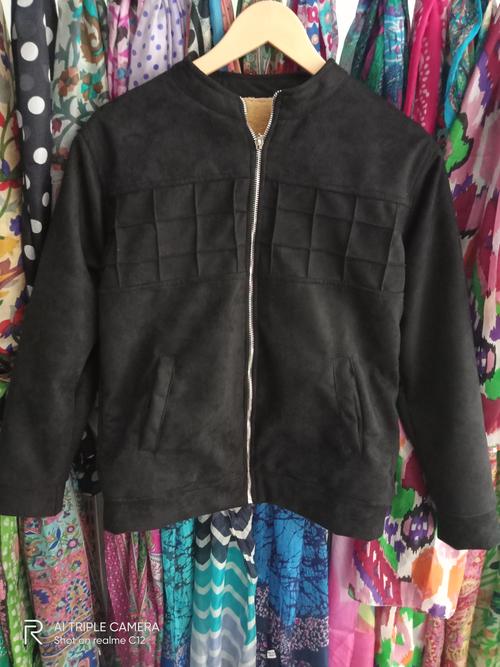 velvet material winter jacket - 18204267 - Very Small Image - 1