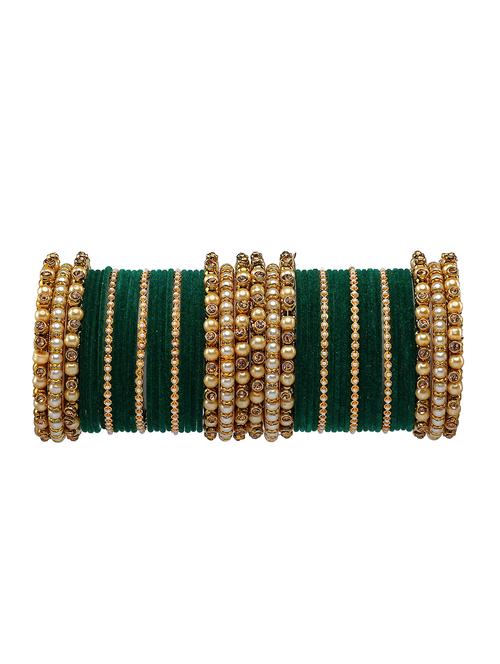 rijoli pearl and crystal stone metal bangle set (pack of 50 ) - 18204364 - Very Small Image - 1