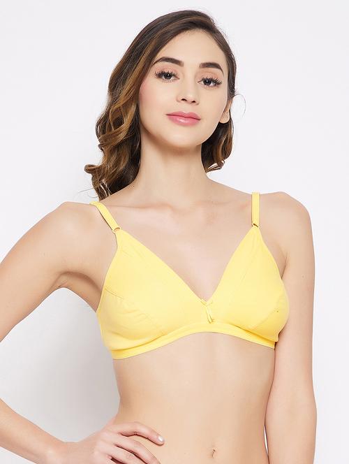 yellow solid plunge bra - 18204447 - Very Small Image - 1