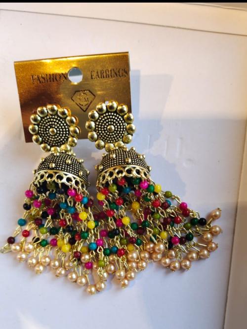 ladies earrings multi color - 18204494 - Very Small Image - 1