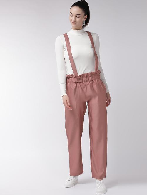 pink solid dungaree jumpsuit - 18204557 - Very Small Image - 1