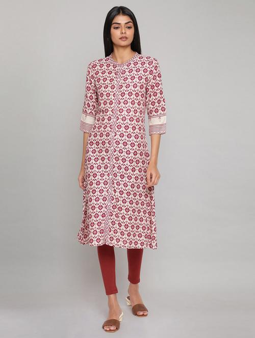 red viscose aline kurta - 18204747 - Very Small Image - 1
