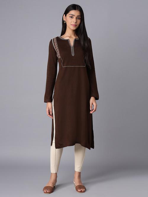 women's straight kurta - 18204893 - Very Small Image - 1
