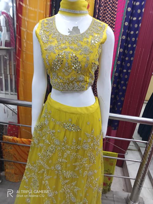 lehenga with net dupatta - 18205323 - Very Small Image - 1