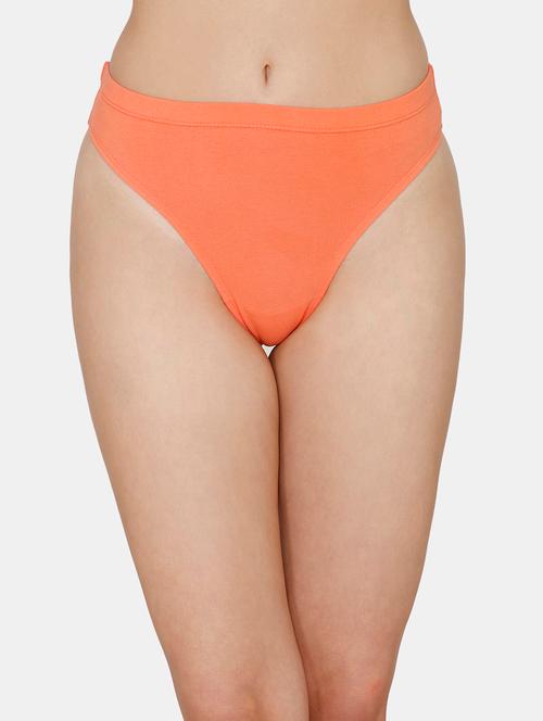 orange solid thongs panty - 18205509 - Very Small Image - 1