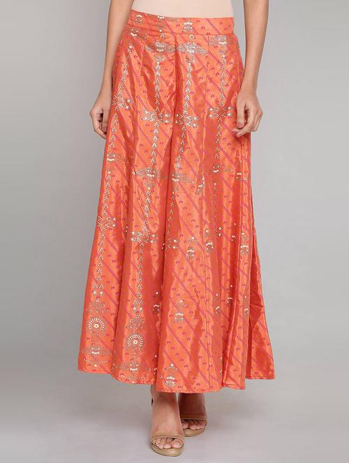 orange printed palazzo - 18206287 - Very Small Image - 1