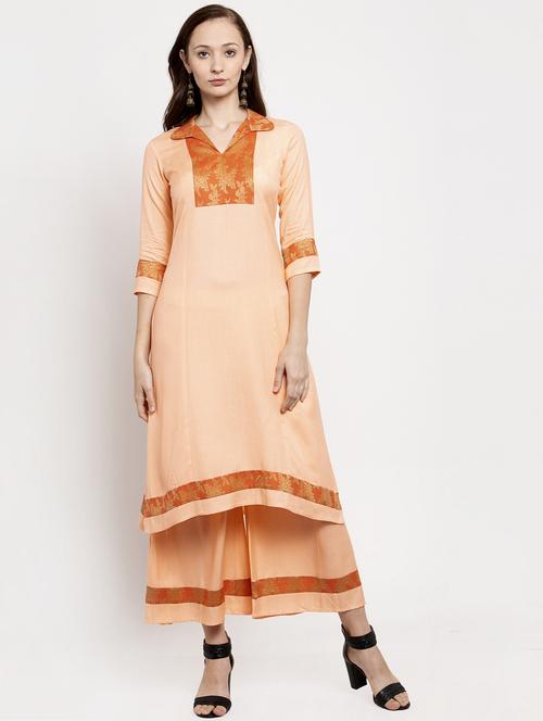 peach rayon suit set - 18206530 - Very Small Image - 1