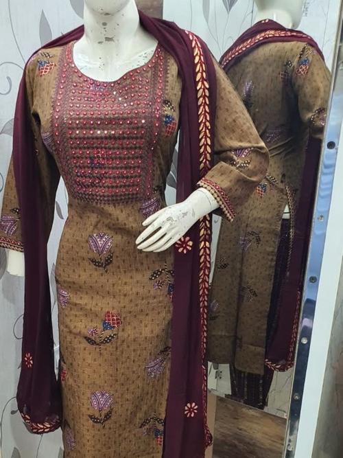 ladies cotton suit with dupatta - 18206824 - Very Small Image - 1