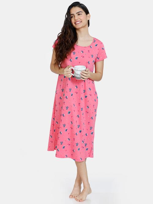 round neck printed sleepshirt - 18206930 - Very Small Image - 1