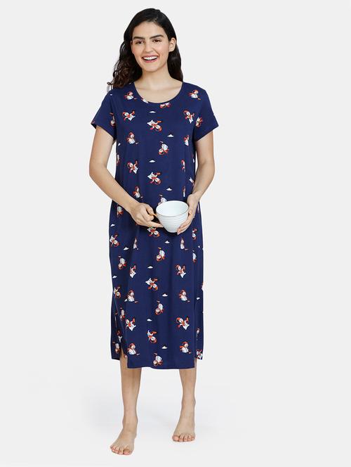 round neck printed sleepshirt - 18206934 - Very Small Image - 1