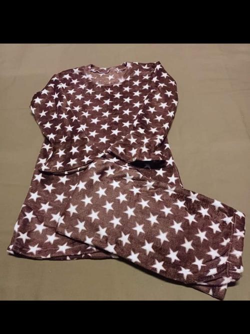 ladies night wear set brown color - 18206944 - Very Small Image - 1