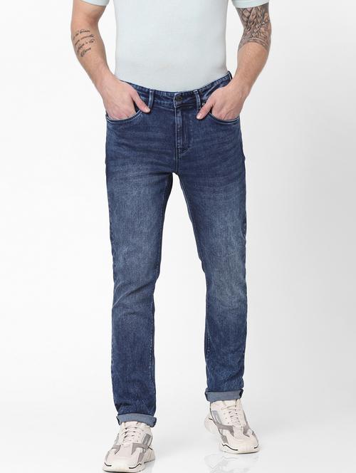 dark blue plain light-washed jean - 18207105 - Very Small Image - 1