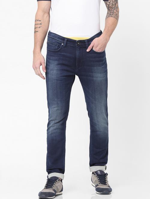 dark blue plain light-washed jean - 18207108 - Very Small Image - 1
