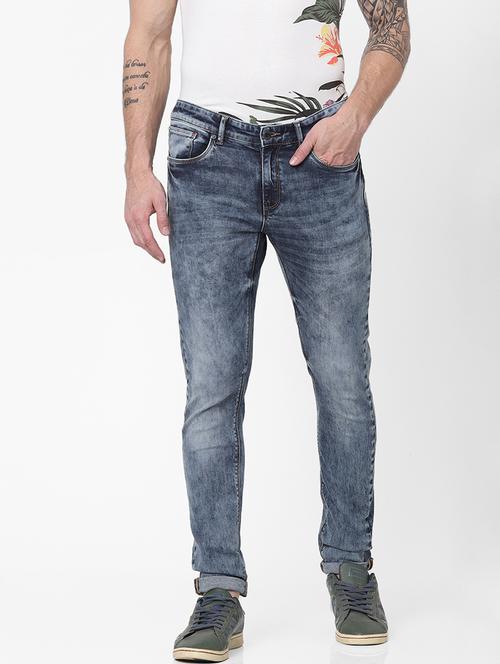 dark blue plain light-washed jean - 18207111 - Very Small Image - 1