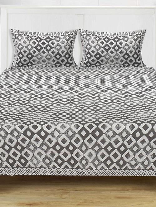 texstylers 100% cotton 90 inch x 108 inch jaipuri print king size bedsheet with 2 pillow covers - 18207351 - Very Small Image - 1