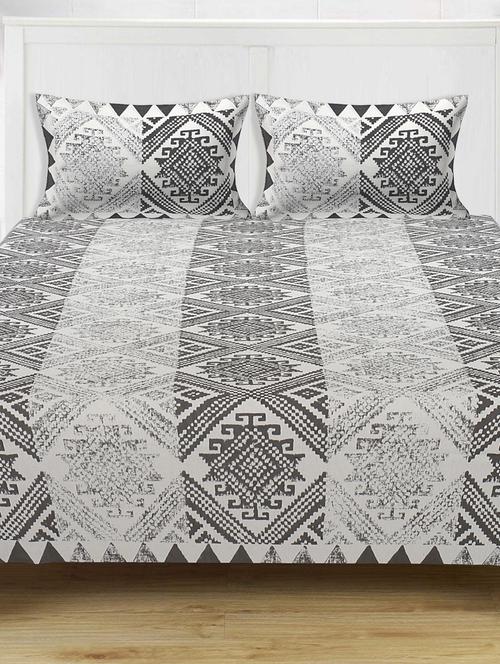 texstylers 100% cotton 90 inch x 108 inch jaipuri print king size bedsheet with 2 pillow covers - 18207354 - Very Small Image - 1