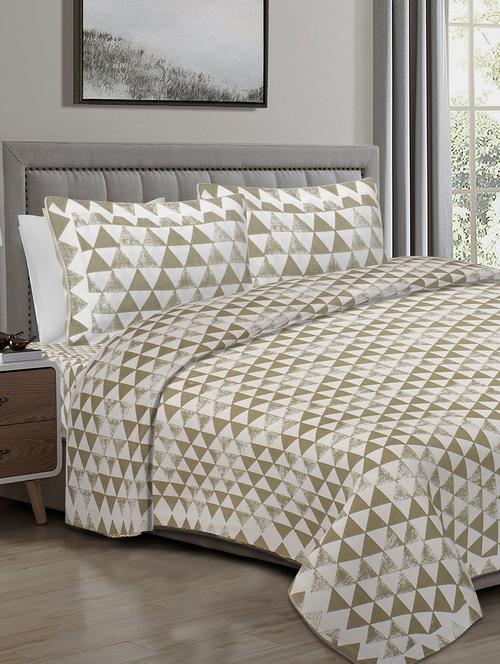 texstylers 100% cotton 108 inch x 108 inch jaipuri print super king size bedsheet with 2 pillow covers - 18207357 - Very Small Image - 1