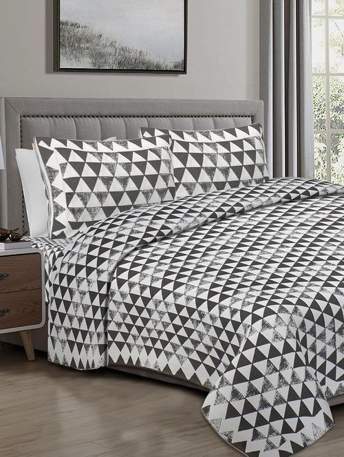 texstylers 100% cotton 108 inch x 108 inch jaipuri print super king size bedsheet with 2 pillow covers - 18207361 - Very Small Image - 1