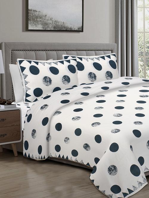 texstylers 100% cotton 108 inch x 108 inch jaipuri print super king size bedsheet with 2 pillow covers - 18207369 - Very Small Image - 1