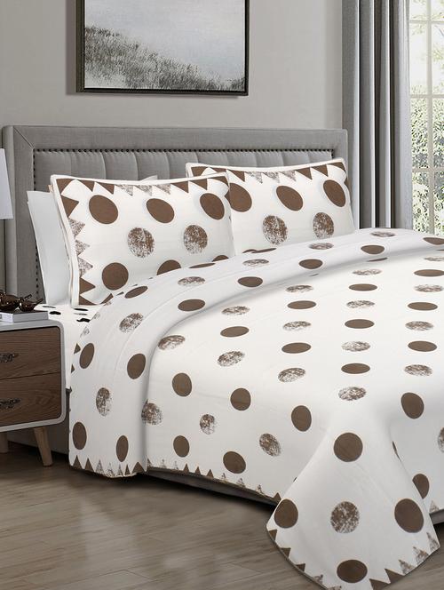 texstylers 100% cotton 108 inch x 108 inch jaipuri print super king size bedsheet with 2 pillow covers - 18207371 - Very Small Image - 1