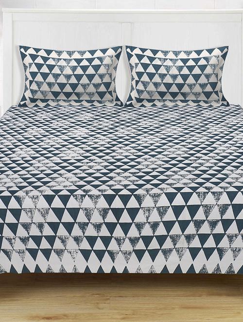 texstylers 100% cotton 108 inch x 108 inch jaipuri print super king size bedsheet with 2 pillow covers - 18207375 - Very Small Image - 1