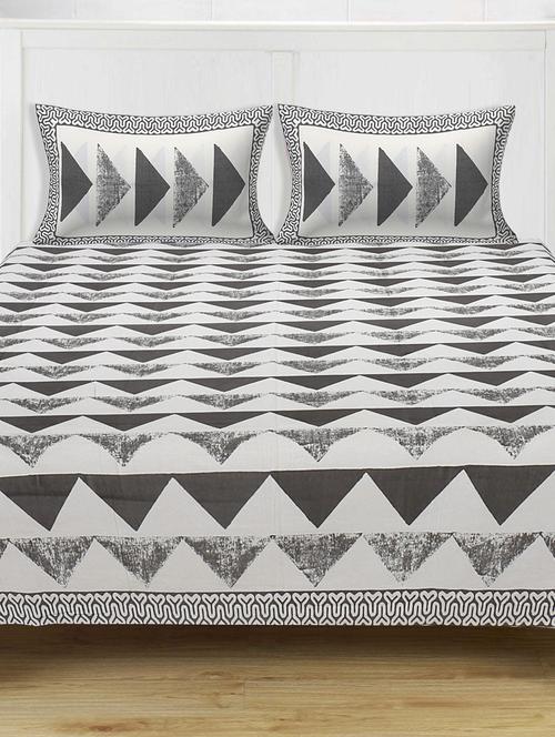 texstylers 100% cotton 108 inch x 108 inch jaipuri print super king size bedsheet with 2 pillow covers - 18207377 - Very Small Image - 1
