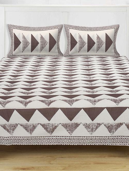 texstylers 100% cotton 108 inch x 108 inch jaipuri print super king size bedsheet with 2 pillow covers - 18207378 - Very Small Image - 1
