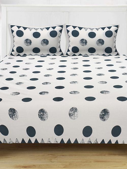 texstylers 100% cotton 108 inch x 108 inch jaipuri print super king size bedsheet with 2 pillow covers - 18207384 - Very Small Image - 1