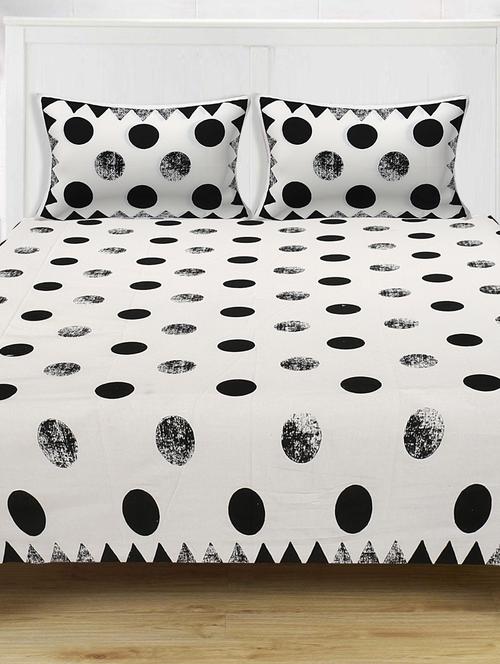 texstylers 100% cotton 108 inch x 108 inch jaipuri print super king size bedsheet with 2 pillow covers - 18207385 - Very Small Image - 1