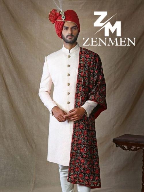 men's sherwani with pajama 3pcs set - 18207437 - Very Small Image - 1