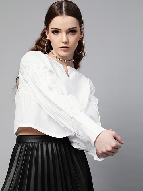 notch neck solid top - 18207582 - Very Small Image - 1
