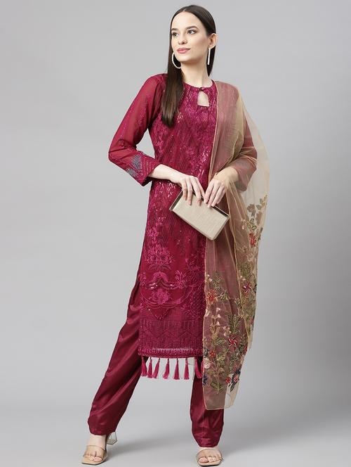 embroidered unstitched suit set - 18207775 - Very Small Image - 1