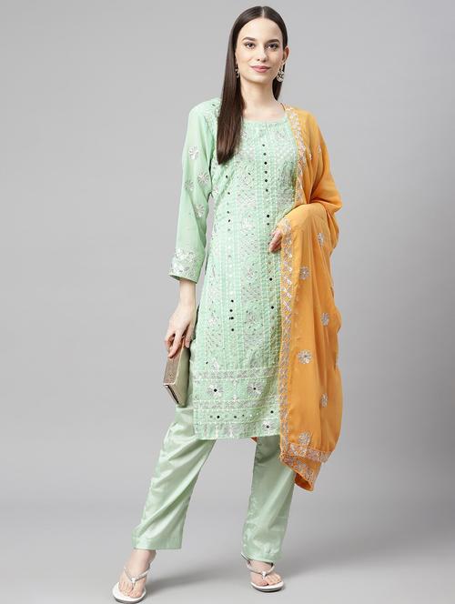 embroidered unstitched suit set - 18207792 - Very Small Image - 1