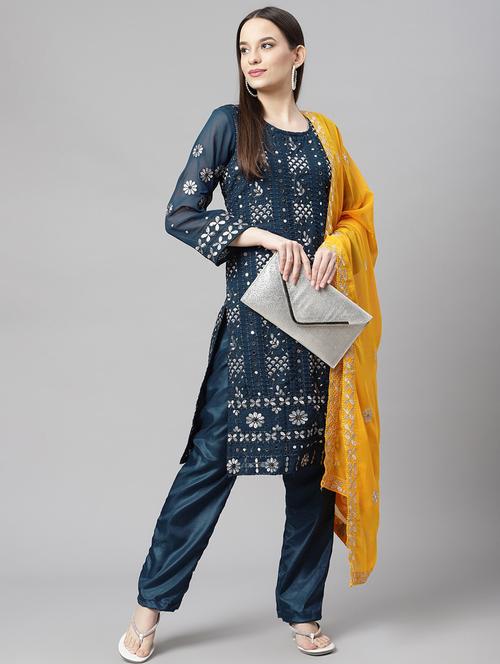 embroidered unstitched suit set - 18207793 - Very Small Image - 1