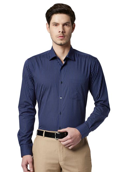 navy-blue striped formal shirt - 18208330 - Very Small Image - 1