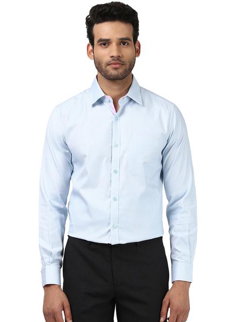 blue solid formal shirt - 18208332 - Very Small Image - 1