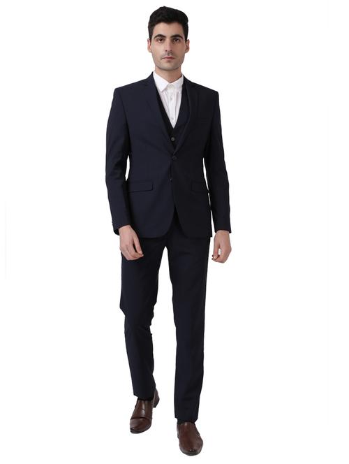navy-blue solid suit - 18208385 - Very Small Image - 1