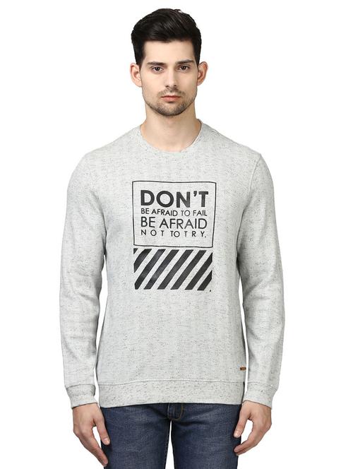 grey chest-printed sweatshirt - 18208526 - Very Small Image - 1