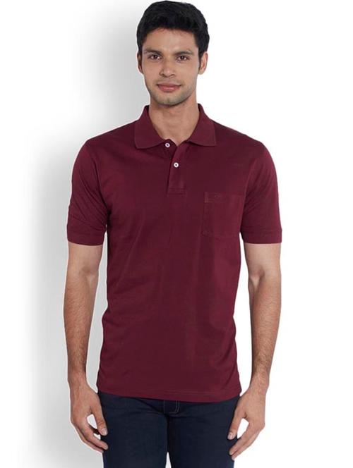 maroon solid polo t-shirt - 18208591 - Very Small Image - 1