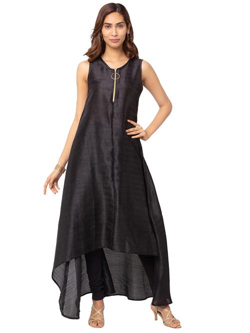 black solid a-line dresses & tunic - 18209119 - Very Small Image - 1