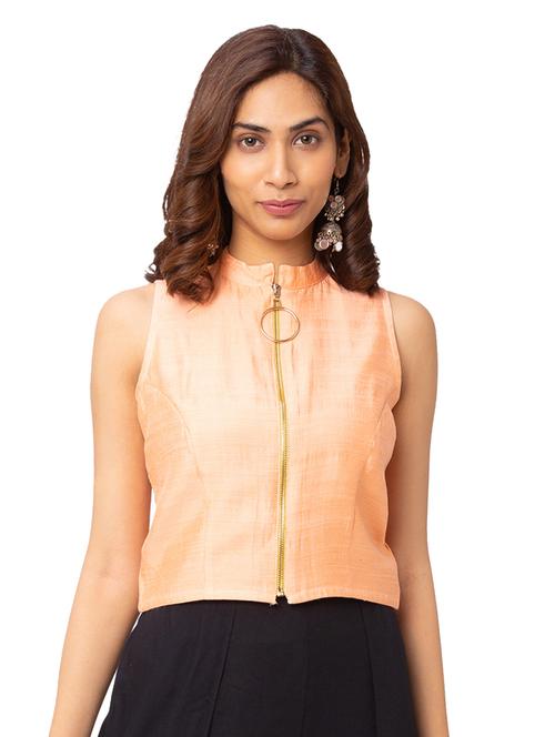 peach solid straight top - 18209197 - Very Small Image - 1