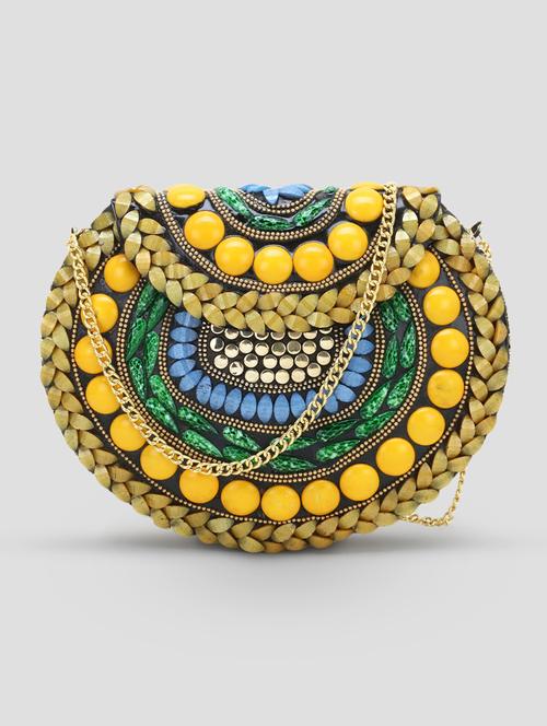 gold metal box clutch - 18209765 - Very Small Image - 1