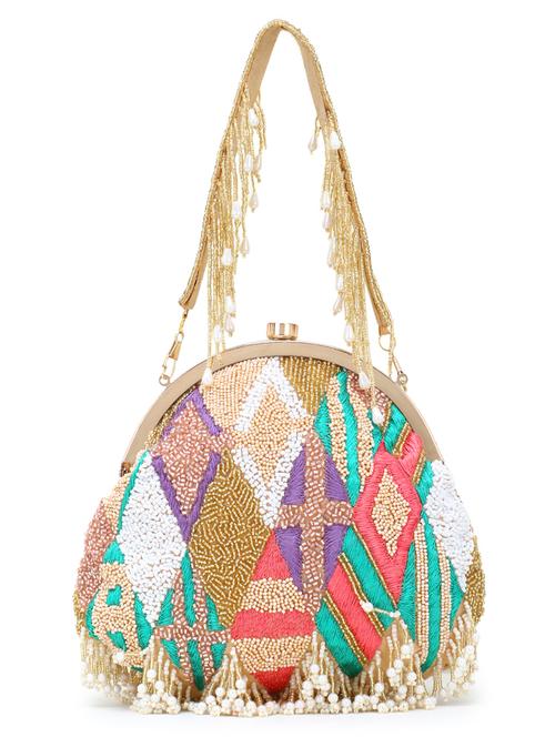 embroidered faux silk box clutch - 18209771 - Very Small Image - 1