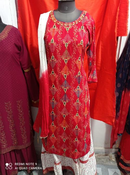 kurta plazo set with dupatta - 18209895 - Very Small Image - 1
