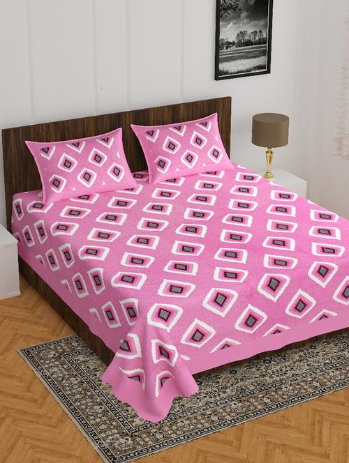 divamee jaipuri print cotton double bedsheet with 2 pillow covers -color resistance - 18210157 - Very Small Image - 1