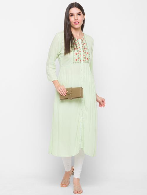 women's front slit kurta - 18210219 - Very Small Image - 1