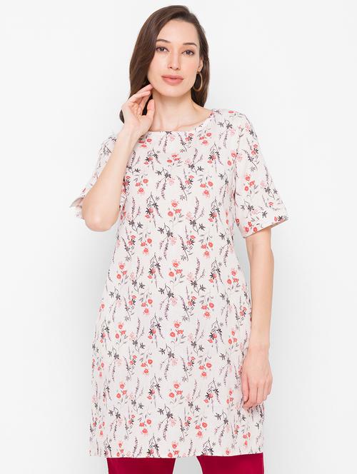 round neck printed tunic - 18210223 - Very Small Image - 1
