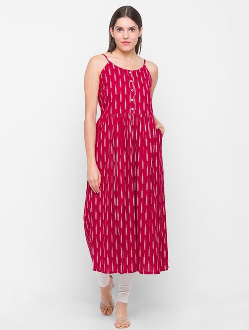 ikat print a-line kurta - 18210230 - Very Small Image - 1