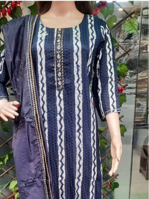 musslin fabric three pcs kurtis - 18210420 - Very Small Image - 1