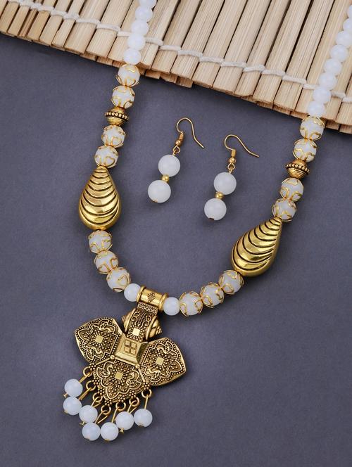 multi colored metal necklaces and earring - 18210624 - Very Small Image - 1